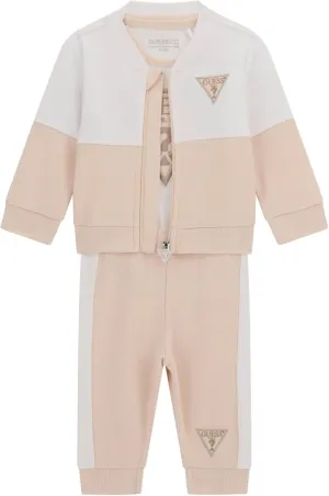 GUESS Unisex Baby Eco Set Active Sweatshirt, Pants and Short Sleeve Bodysuit