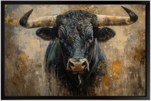GUHKLSD Carl the Gentle Giant Bull Canvas Print: Majestic Artwork by Simon Bisley 24x36-Metal Framed