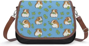 Guinea Pigs Eating Coriander Leaves Fashion Crossbody Bags for Women Lightweight Shoulder Handbags Travel Purse with Strap Custom Gifts
