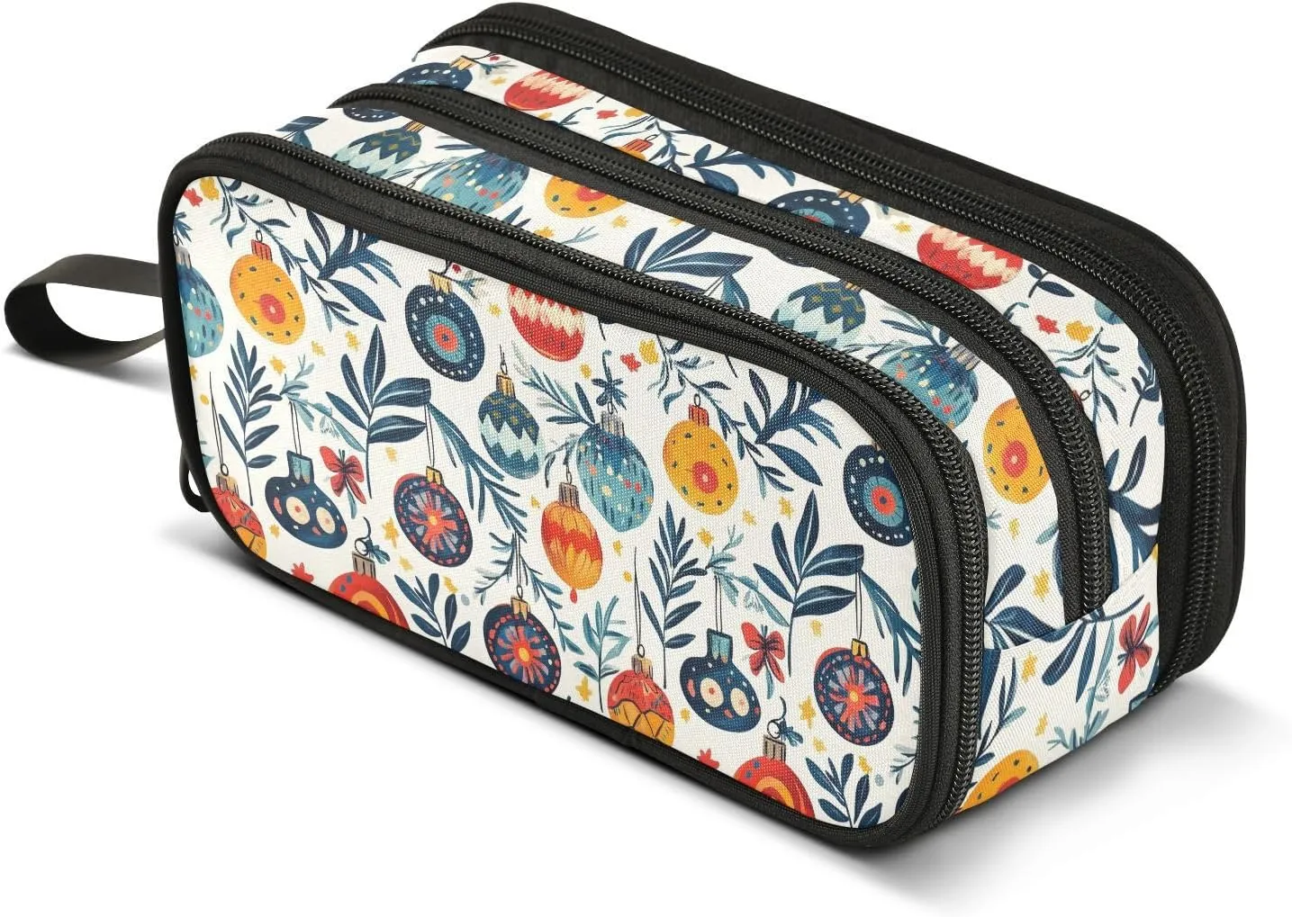 GuoChe Mexican Cinco De Mayo Colorful Flowers Nylon Pen Case Pencil Bag Big Capacity Pencil Case For Girls Stationery for Office Nurse