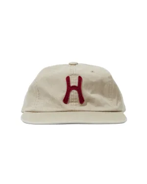 H Logo Cotton Relaxed Fit 6Panel Cap_Beige
