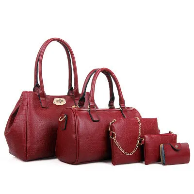 H1147 - Crocodile pattern Handbag Set