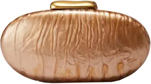 Halemet Acrylic Shell Shaped Clutch Purses Women Glossy Irregular Bag Acrylic Evening Bag with Chain Cocktail Party Wedding