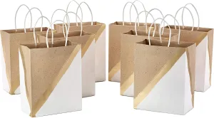 Hallmark 9" Medium Paper Gift Bags (Pack of 8 - White & Kraft) for Easter, Birthdays, Mother's Day, Weddings, Graduations, Baby Showers, Bridal Showers, Care Packages and More