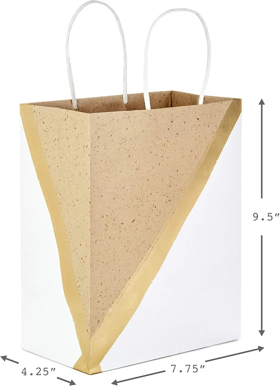 Hallmark 9" Medium Paper Gift Bags (Pack of 8 - White & Kraft) for Easter, Birthdays, Mother's Day, Weddings, Graduations, Baby Showers, Bridal Showers, Care Packages and More