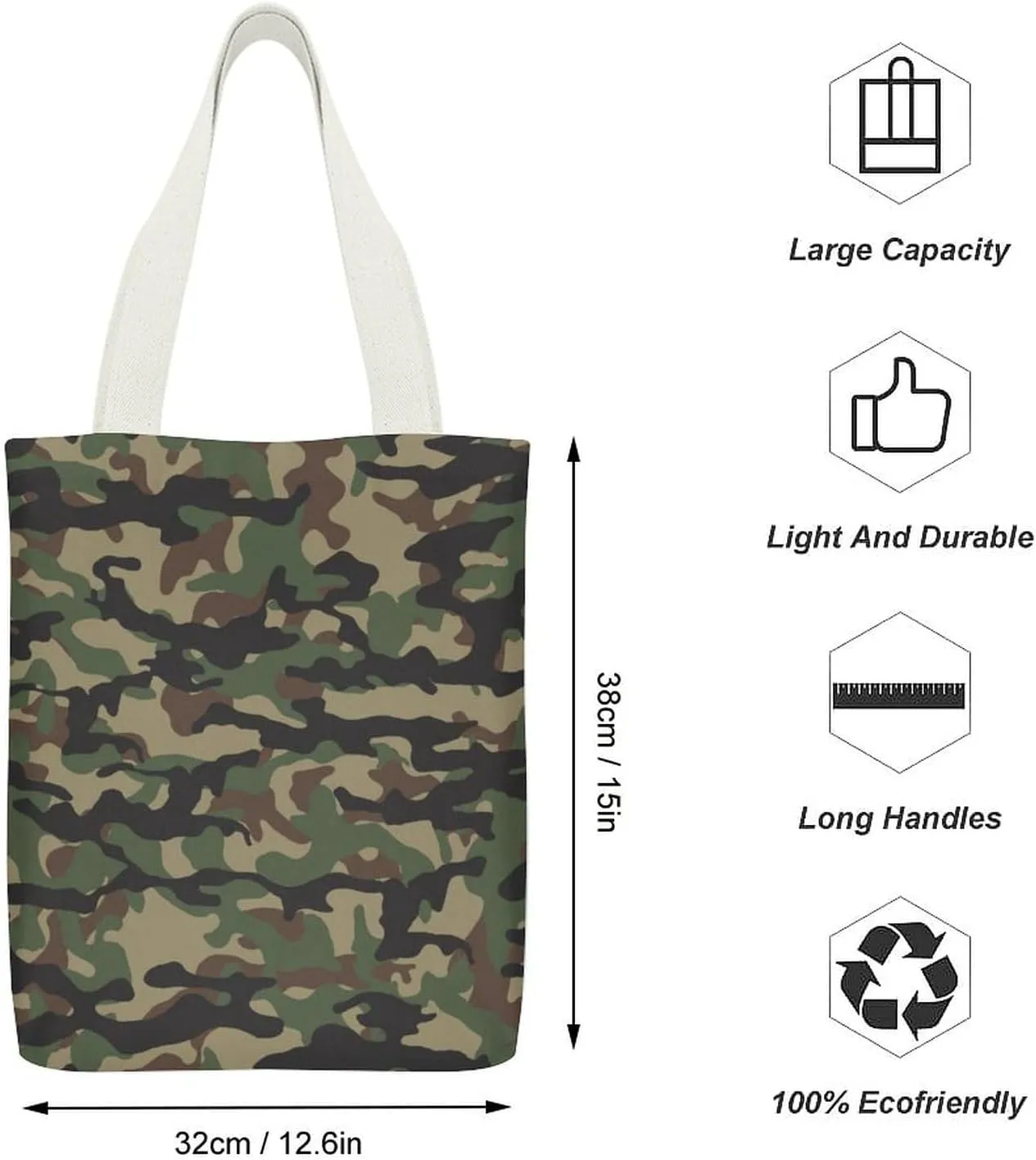 Halloween Decorations Black Cat Bat Pumpkin Skull Party Pattern Large Capacity Stylish Canvas Tote Bag
