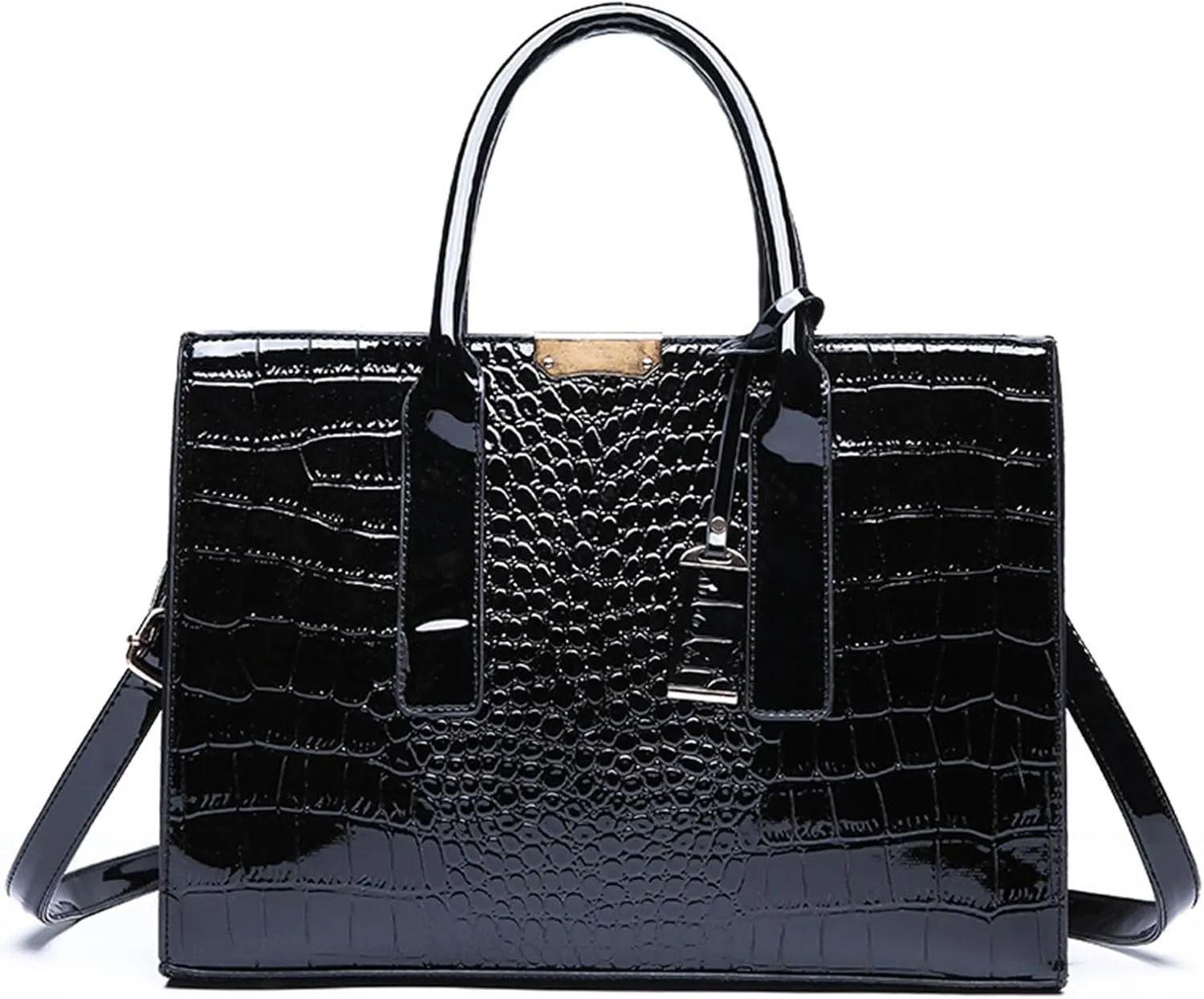 Handbags Women's Handbags Fashionable Crocodile Pattern Shoulder Messenger Bag(Black)