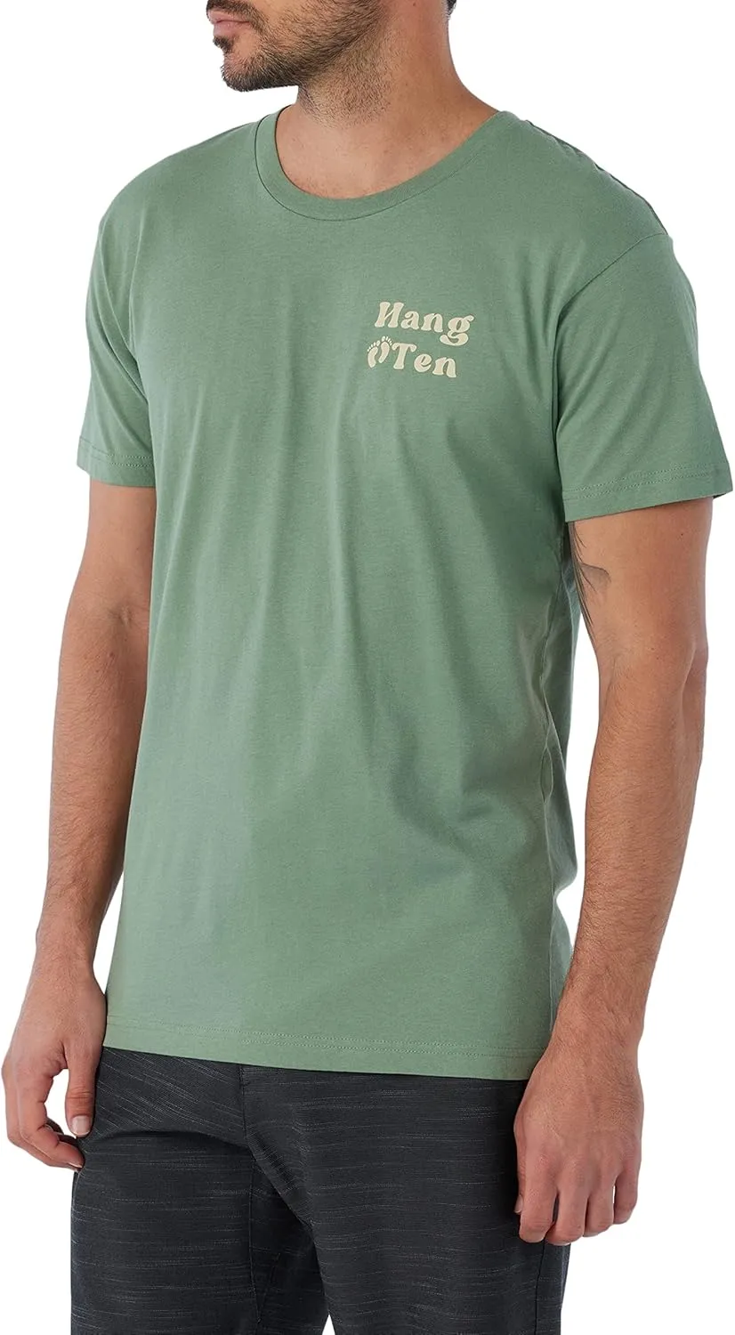 Hang Ten Mens Diamond Logo Graphic T-Shirt - Comfortable Graphic Tees for Men - Short Sleeve Screen Printed Tshirt
