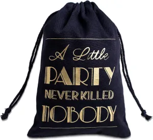 Hangover Kit Bags Adult Party Favors Bachelor Bachelorette Supplies 21st Birthday 1920s Party 5x7 Inches, Black Set 10