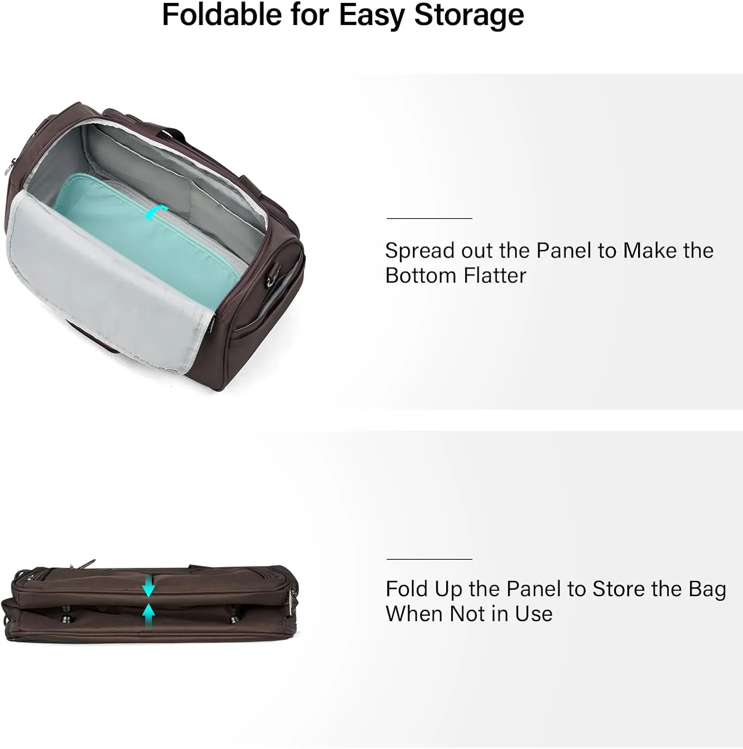 Hanke Foldable Underseat Carry On luggage Bag, Travel Tote Bag for Women & Men, Personal Item Travel Bag Softside Lightweight Luggage Bags for Travel Flight Crew Overnight Weekender Bag.（Coffee）
