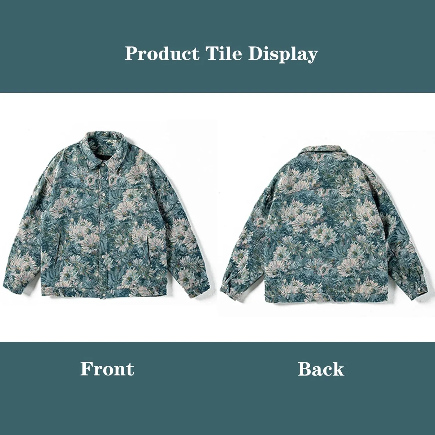 Harajuku Top Men's and Women's Jacquard Embroidered Vintage Jacket Top Men's Casual Loose Coat Men's Button Top