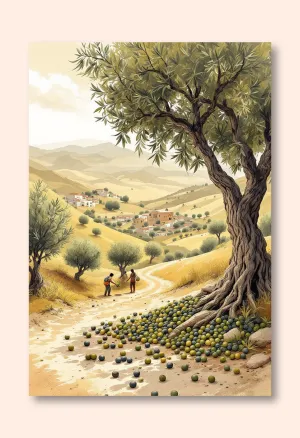 Harmonious Olive Harvest Elegance Wall Art Poster