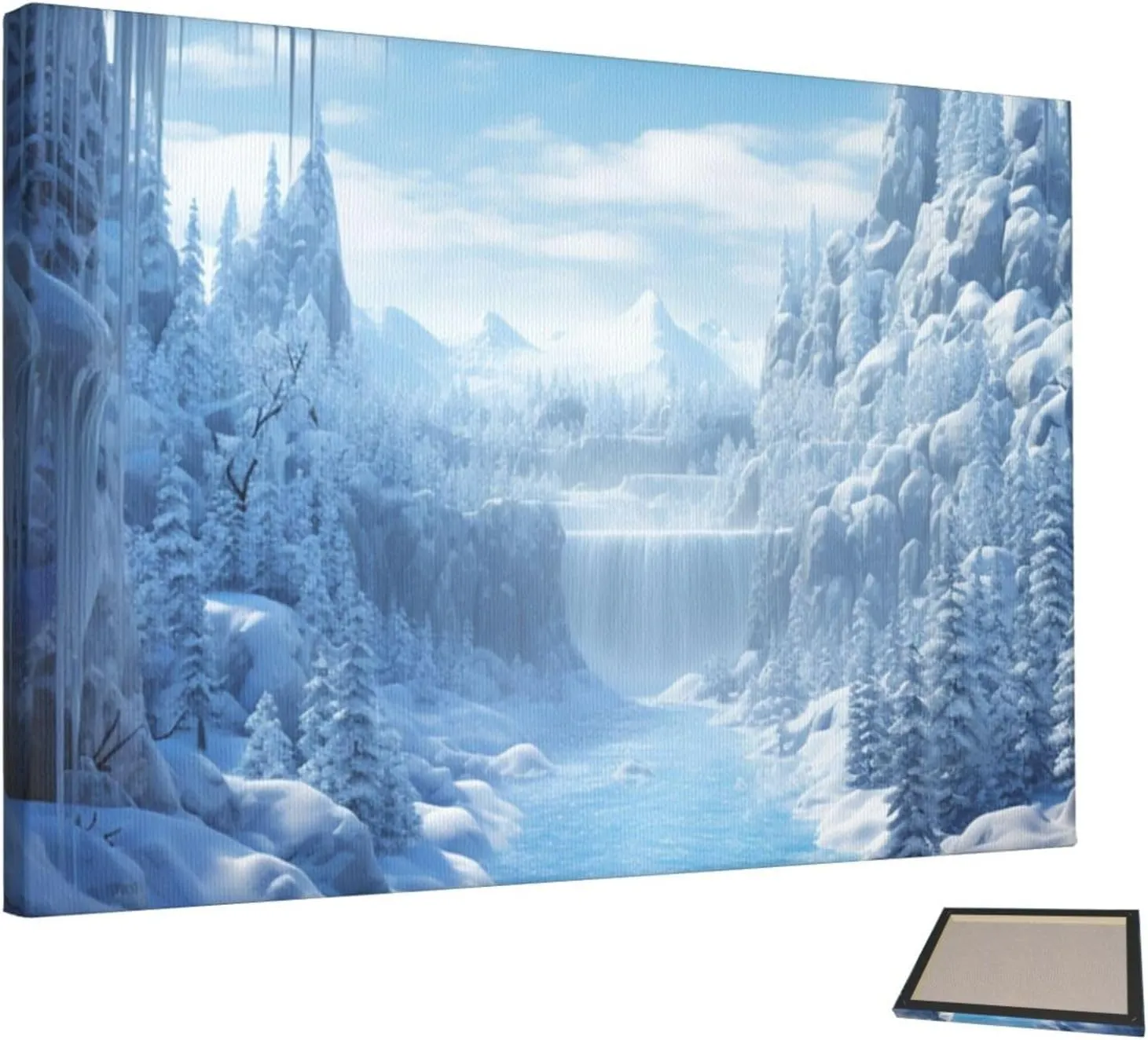 HCLYvexiria Decorative Painting Wall Art Canvas Painting Snow Ice World Posters Decorative Aesthetic Painting for Living Room Unframed to Hang Canvas Wall Decor for Room Bedroom