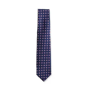 HENRY SARTORIAL X CANTINI Printed Silk Tie NAVY