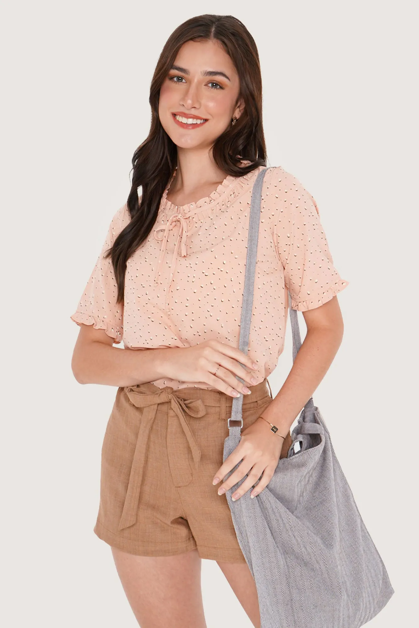Herringbone Print Sling Bag