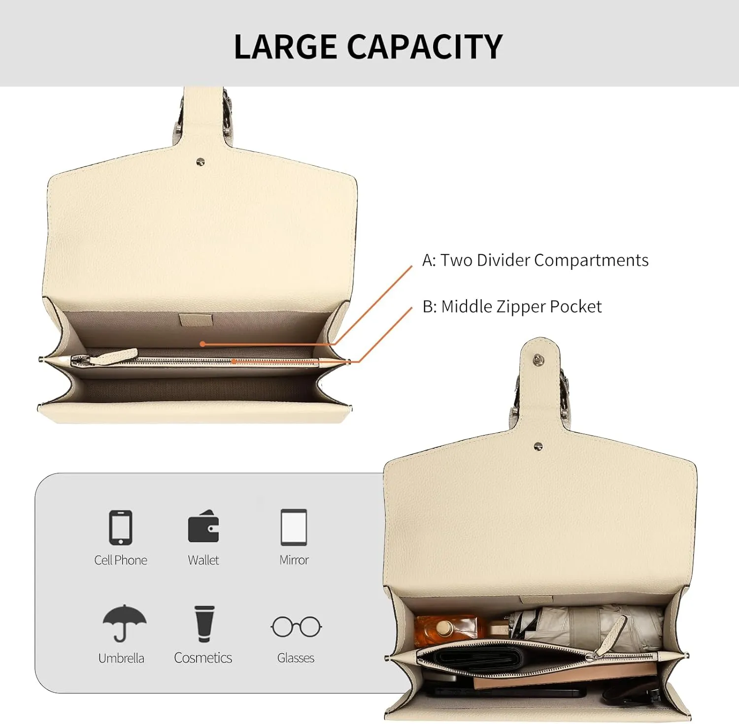 High-End Genuine Leather Shoulder Bag for Women, Stylish Handbag for Ladies, Refined Tote Purse, Crossbody Bag