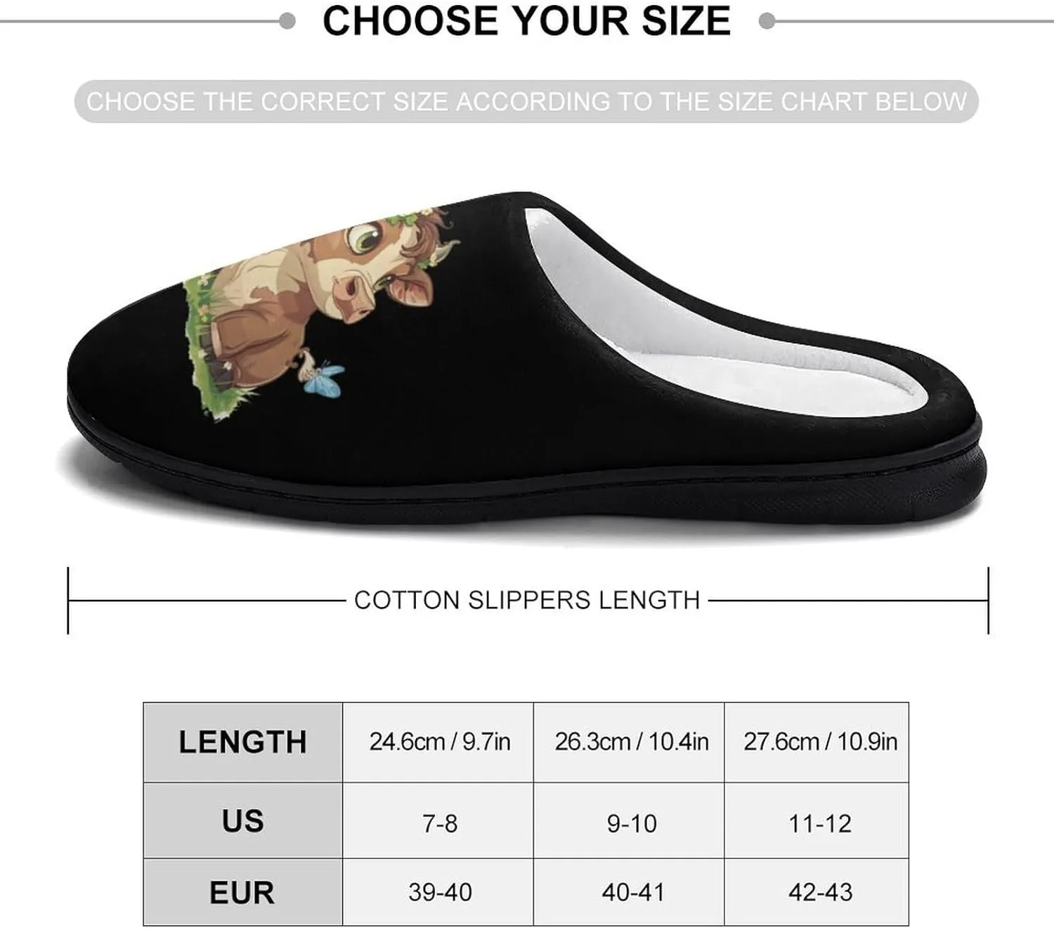 Highland Cow Print Cotton Slippers for Women Warm Slippers Anti Slip House Shoes