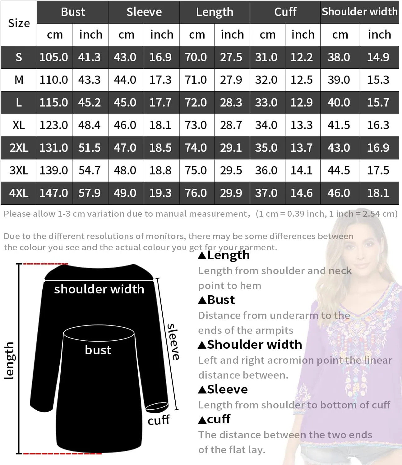 Higustar Mexican Tops for Women Embroidered Shirts Bohemian Hippie Clothes Tunic Fiesta Plus Size Boho Peasant Blouses