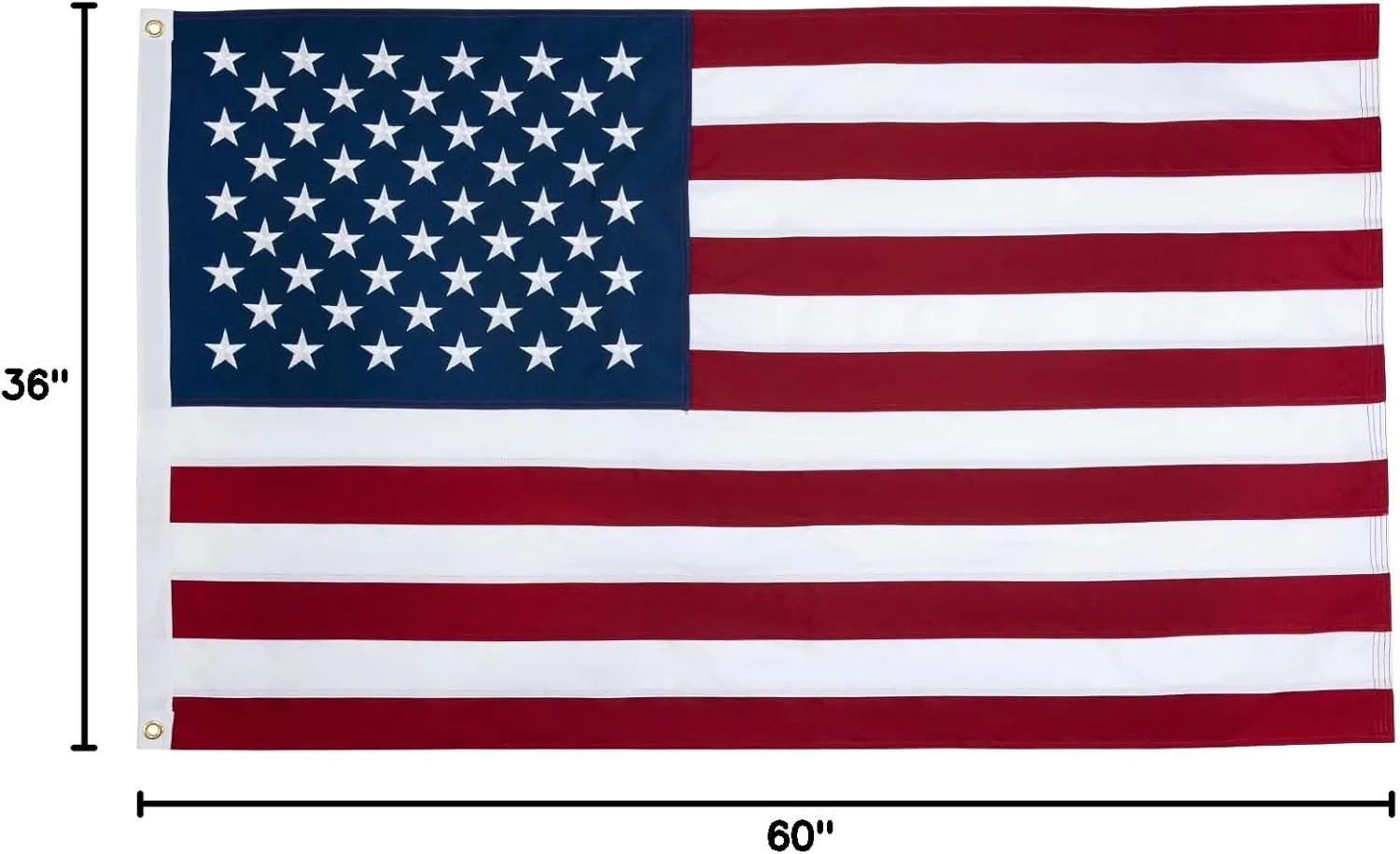 Homissor 100% Cotton Flag American Flags 3x5 Ft New Cotton USA Flag Heavy Duty Outdoor Fade Resistant Embroidered Stars