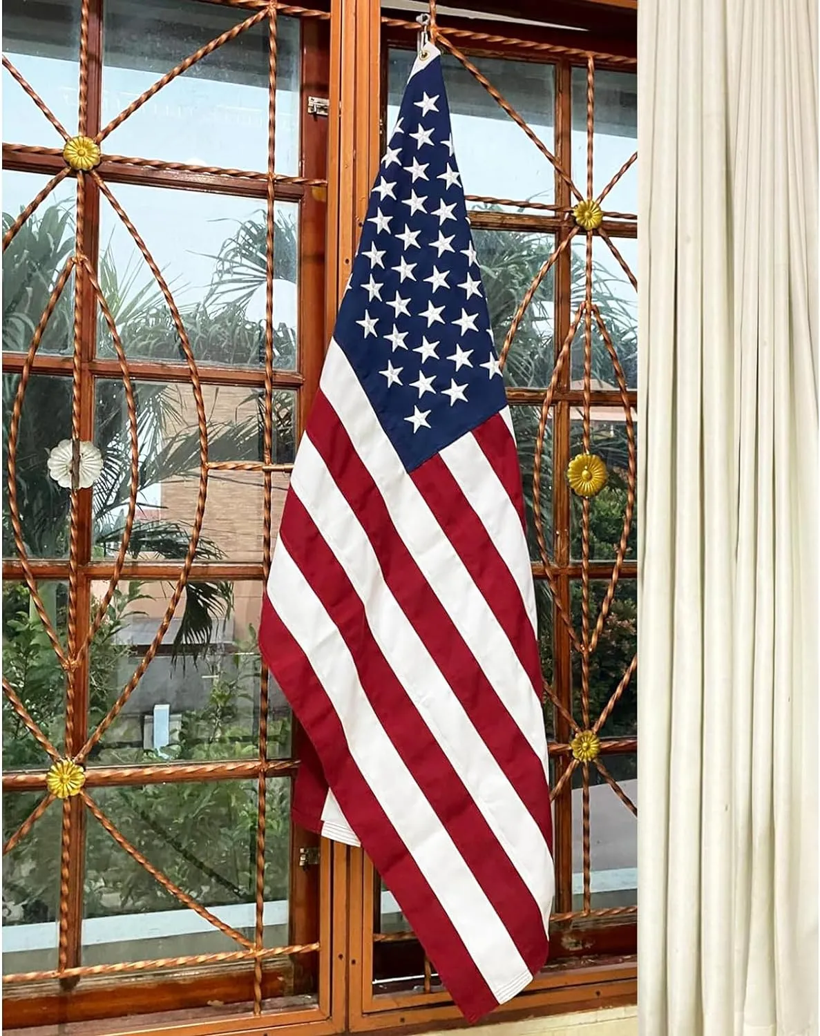 Homissor 100% Cotton Flag American Flags 3x5 Ft New Cotton USA Flag Heavy Duty Outdoor Fade Resistant Embroidered Stars