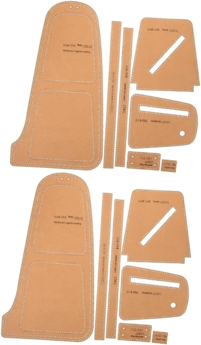 Homoyoyo 2 Sets Chest Bag Production Template Leather Cutting Dies Leather Craft Templates for DIY