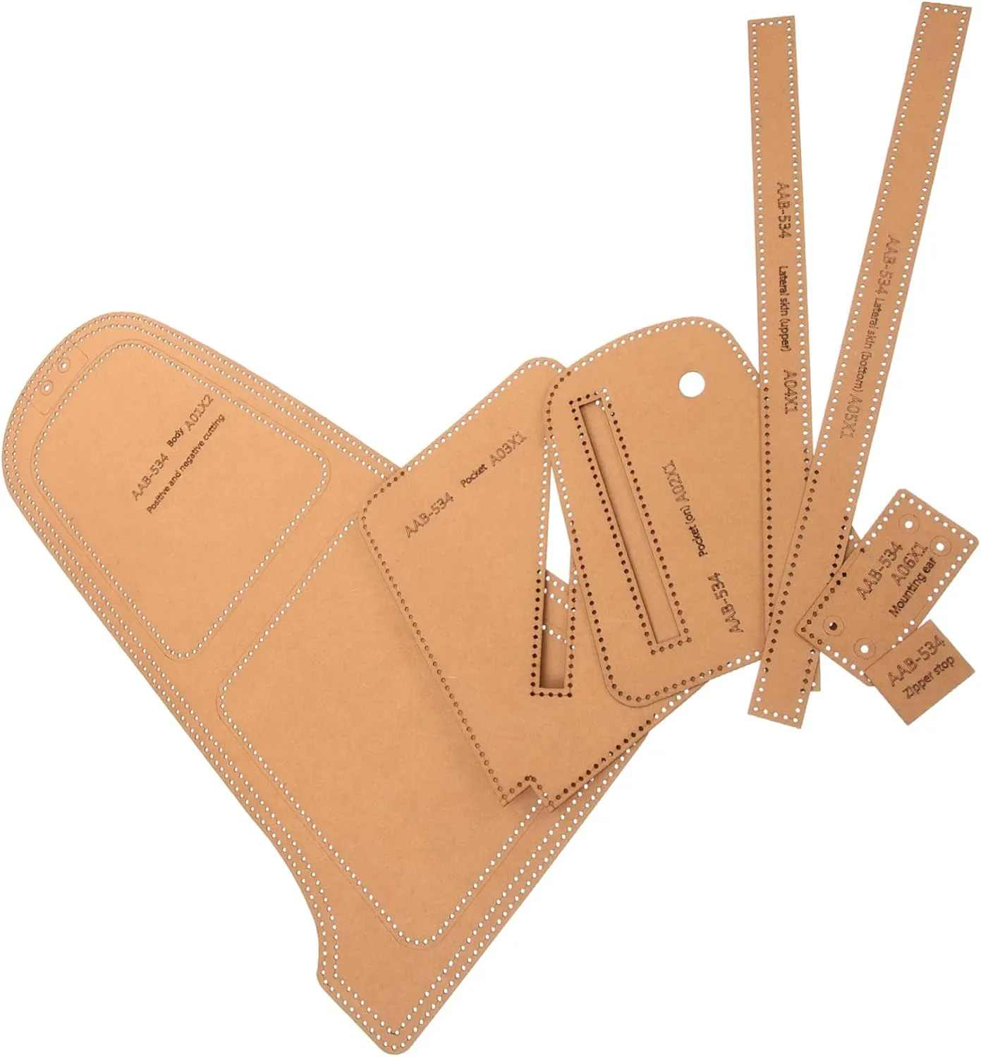 Homoyoyo 2 Sets Chest Bag Production Template Leather Cutting Dies Leather Craft Templates for DIY