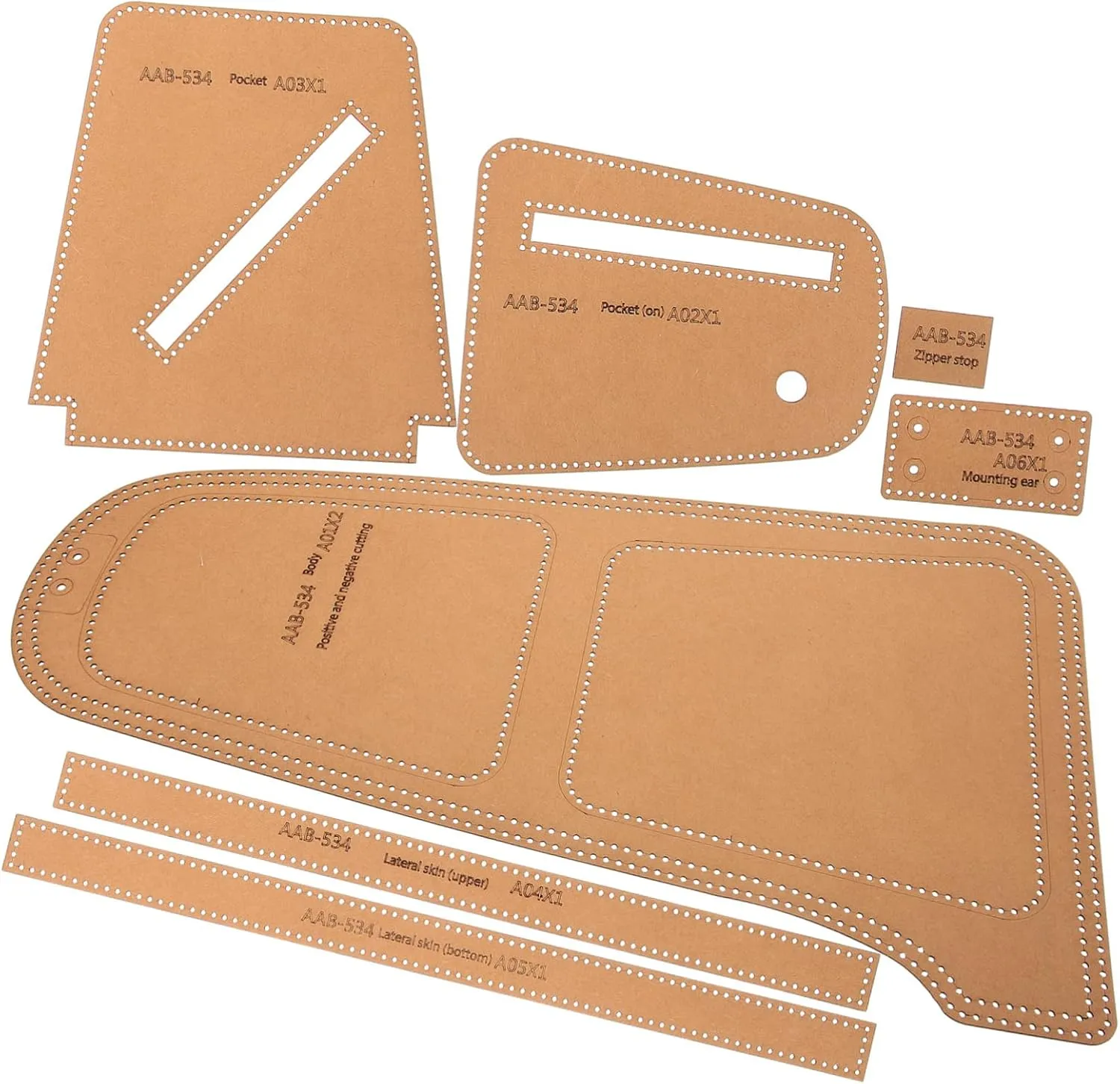Homoyoyo 2 Sets Chest Bag Production Template Leather Cutting Dies Leather Craft Templates for DIY