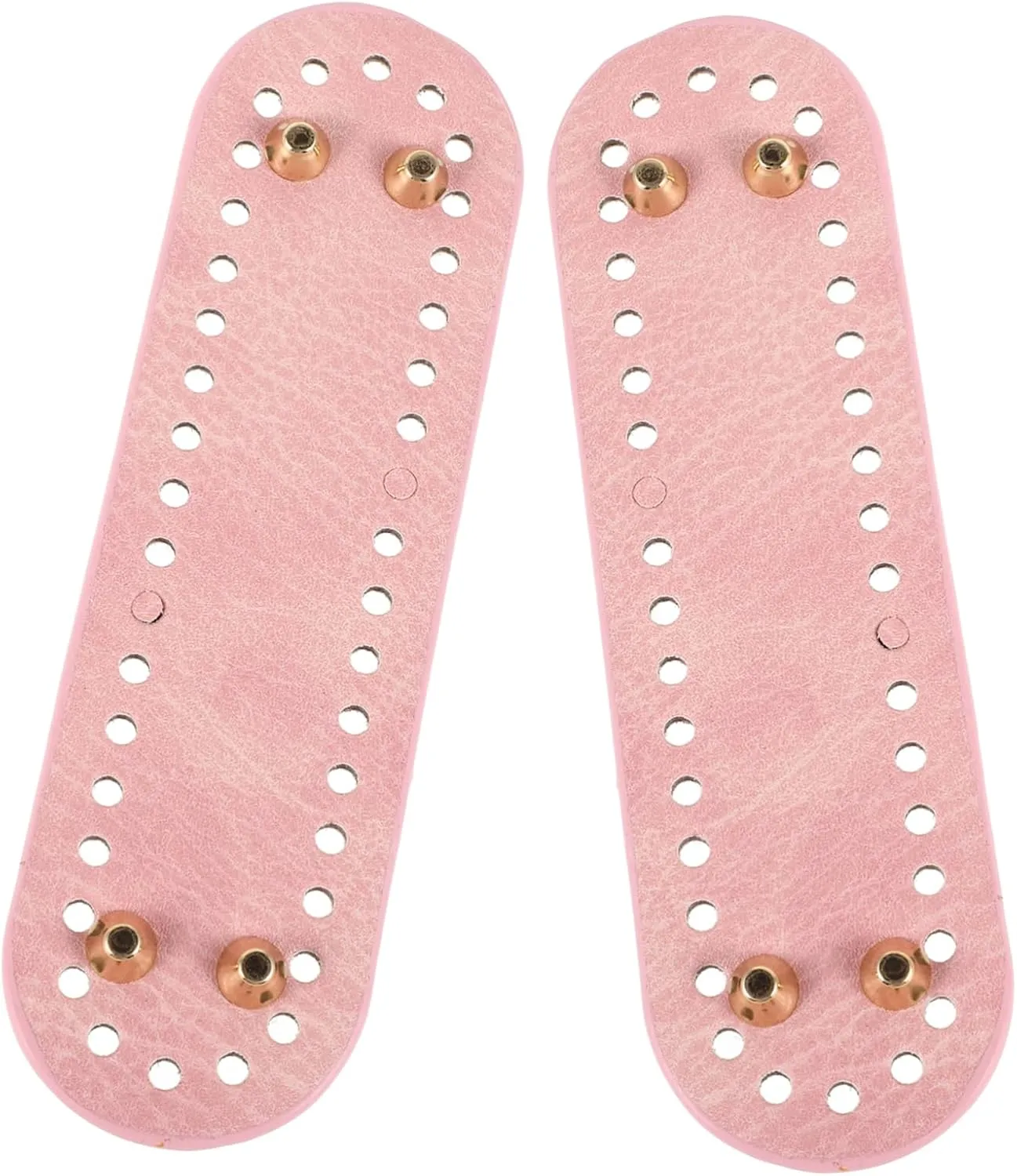HOMSFOU DIY Hooked Knitting Pad 2pcs Pu Bag Bottom Shaper Holes Oval Bottom Plate for Handbag and Shoulder Bag