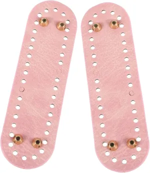 HOMSFOU DIY Hooked Knitting Pad 2pcs Pu Bag Bottom Shaper Holes Oval Bottom Plate for Handbag and Shoulder Bag