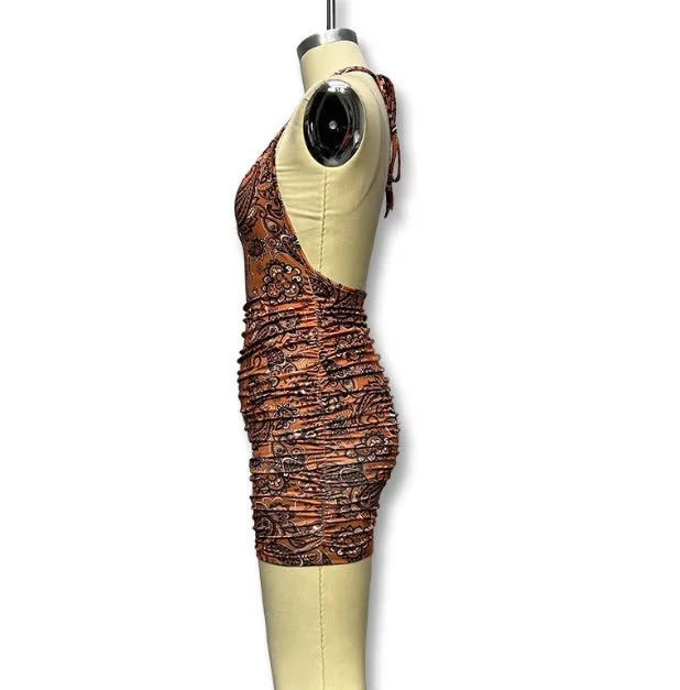 Hot-selling New Women's Dress, Sexy Open Back, Hollowed-out Front, Retro Printed, Hip-hugging C-240731-L3Hot-selling New Women's Dress, Sexy Open Back, Hollowed-out Front, Retro Printed, Hip-hugging C-240731-L3