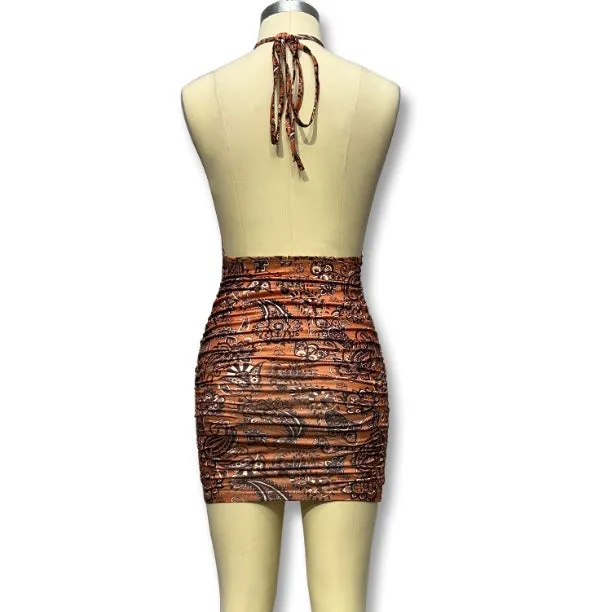 Hot-selling New Women's Dress, Sexy Open Back, Hollowed-out Front, Retro Printed, Hip-hugging C-240731-L3Hot-selling New Women's Dress, Sexy Open Back, Hollowed-out Front, Retro Printed, Hip-hugging C-240731-L3