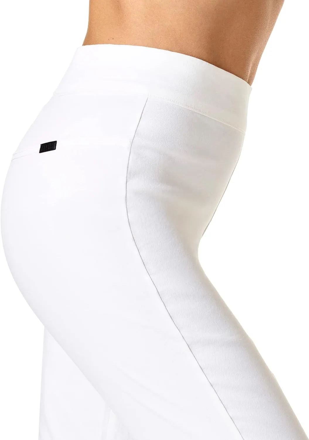 HUE Women's Embroidered Eyelet Hem Denim Skimmer Legging