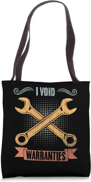 I Void Warranties Retro Automobile Mechanic A Car Technician Tote Bag