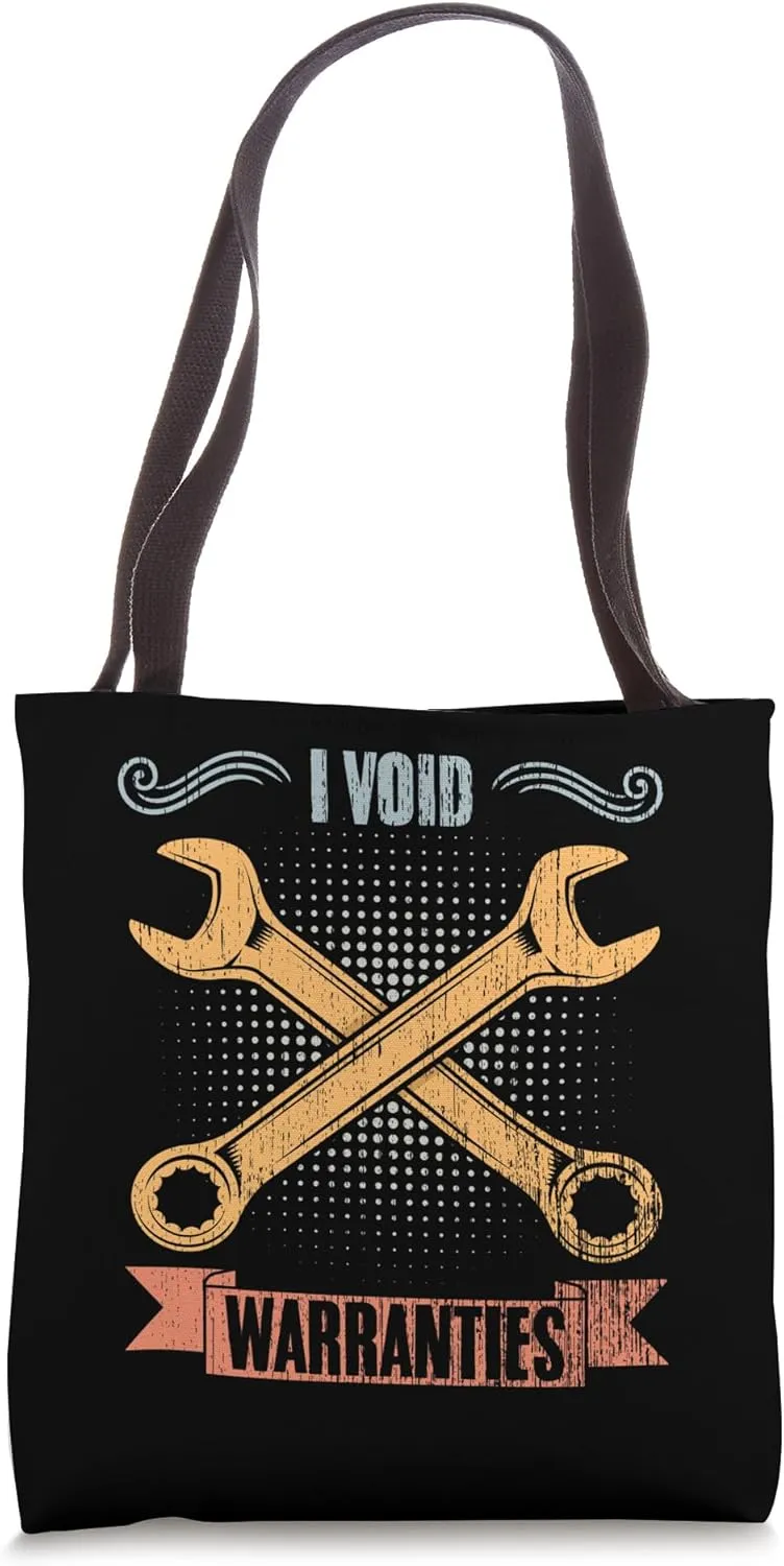 I Void Warranties Retro Automobile Mechanic A Car Technician Tote Bag