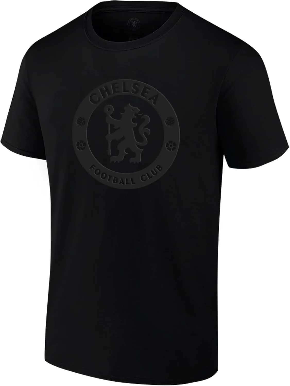 Icon Sports International Club Blackout Unisex Adult Cotton Shirt (Black Logo Print on Black) Soccer Apparel