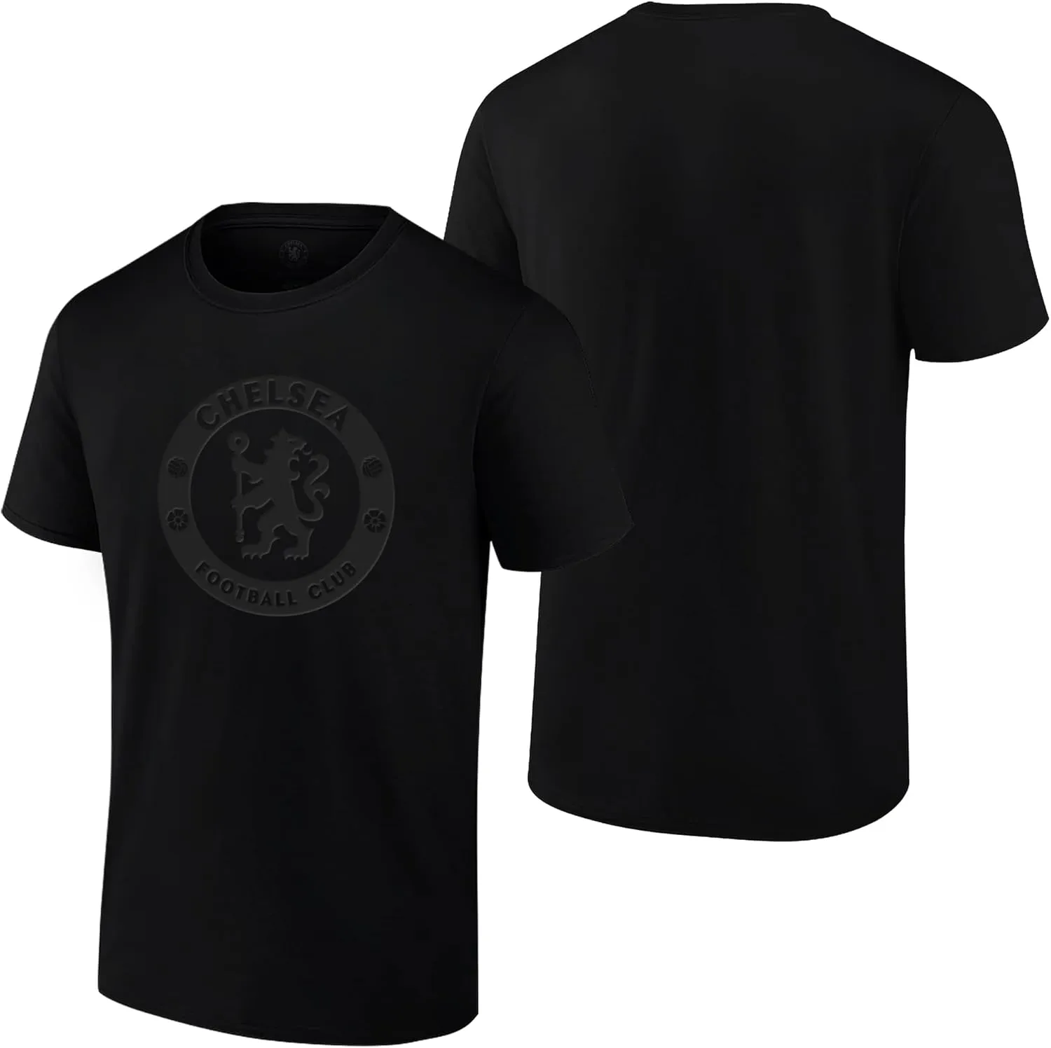 Icon Sports International Club Blackout Unisex Adult Cotton Shirt (Black Logo Print on Black) Soccer Apparel