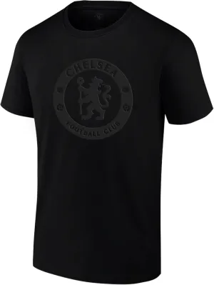 Icon Sports International Club Blackout Unisex Adult Cotton Shirt (Black Logo Print on Black) Soccer Apparel