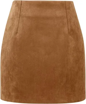 IDEALSANXUN Womens High Waist Plaid Skirt Bodycon Pencil Wool Mini Skirts