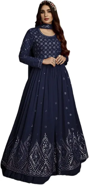 Indian Designer Long Flared Anarkali Gown Dress Pakkistani Stitched Fancy Shalwar Kameez Suits