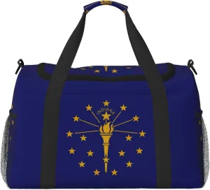 Indiana State Flag print Overnight Bags for Women and Men Shoulder Bag Carry On Bag for Traveling Travel Essentials