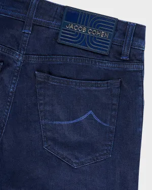 Indigo Blue Cotton Stretch Zipper Jeans