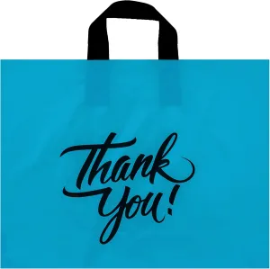 Infinite Pack Large Thank You Merchandise Bags w/Loop Handle, Glossy Boutique Bag, 3" Bottom Gusset & 3 Mil Thick
