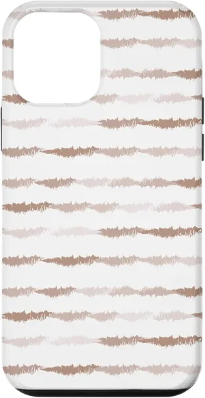 iPhone 12 mini Nude Brown Ombre Stripes Lines Paint Stripes Brush Strokes Case
