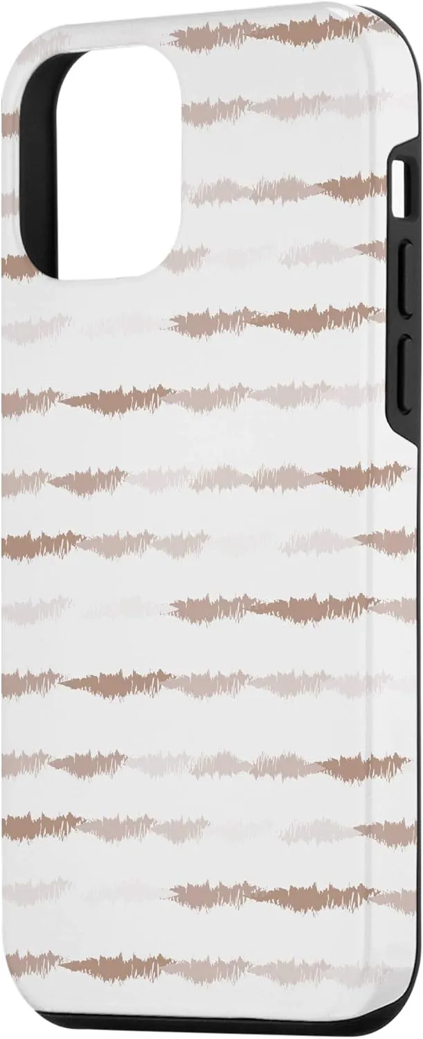 iPhone 12 mini Nude Brown Ombre Stripes Lines Paint Stripes Brush Strokes Case