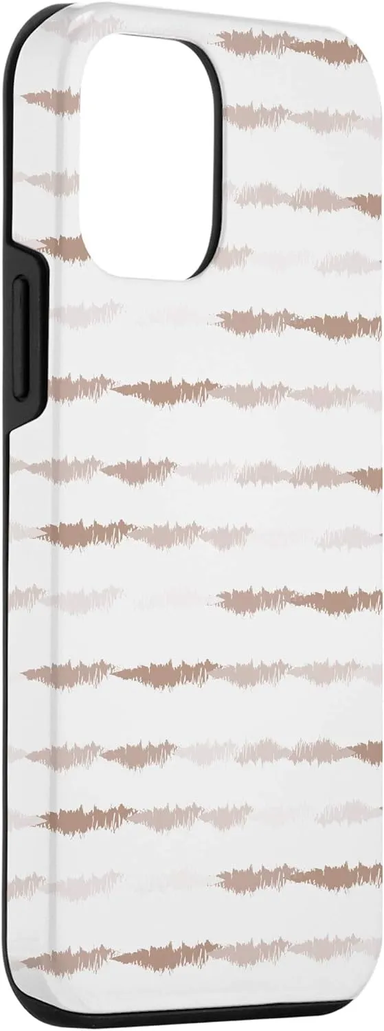iPhone 12 mini Nude Brown Ombre Stripes Lines Paint Stripes Brush Strokes Case