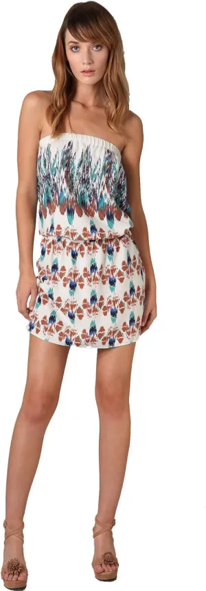 Istanbul Strapless Dress, Cream Multi, Size Large