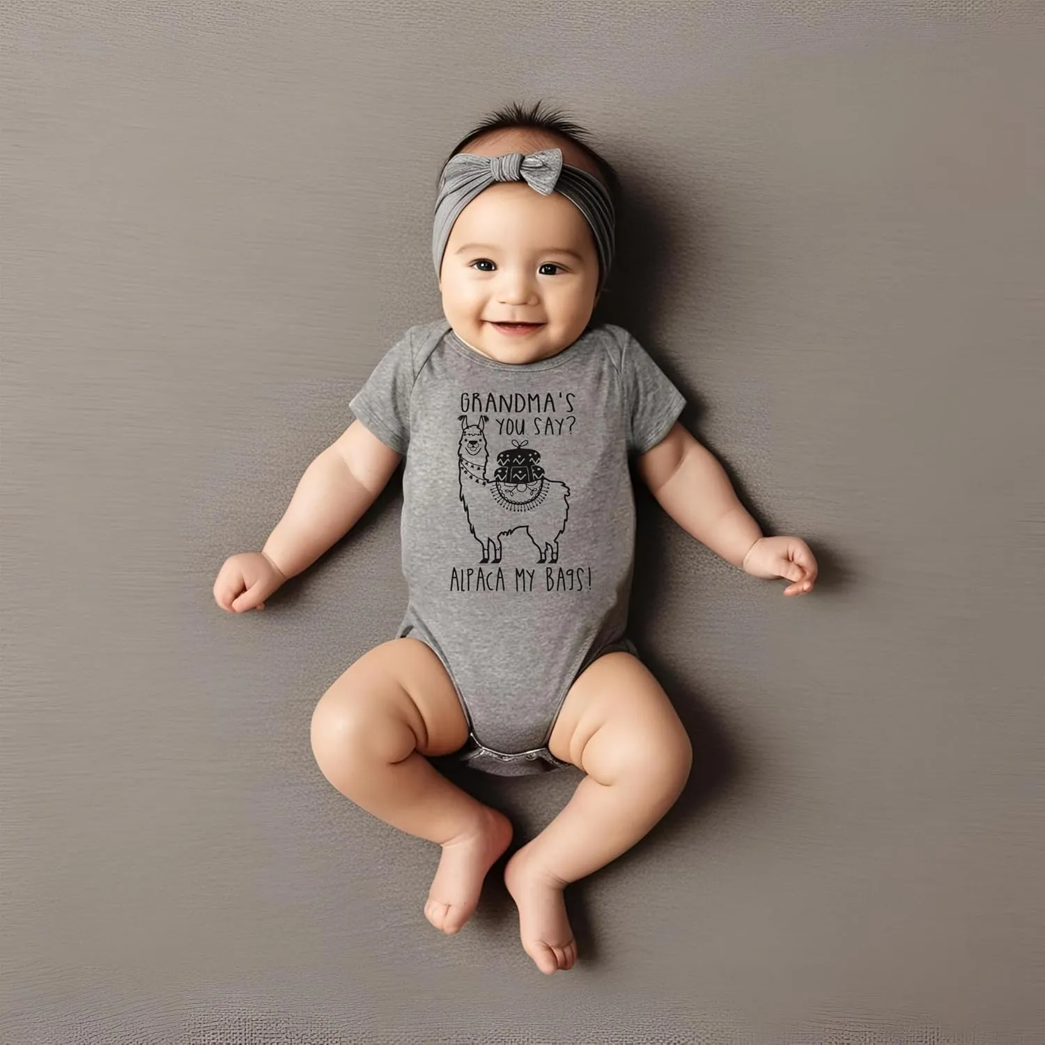It's Your Day Clothing Grandmas You Say Alpaca My Bags Bodysuit - Funny Llama Baby Boy Girls Clothes Baby Gifts Unisex Romper