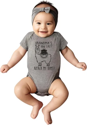 It's Your Day Clothing Grandmas You Say Alpaca My Bags Bodysuit - Funny Llama Baby Boy Girls Clothes Baby Gifts Unisex Romper