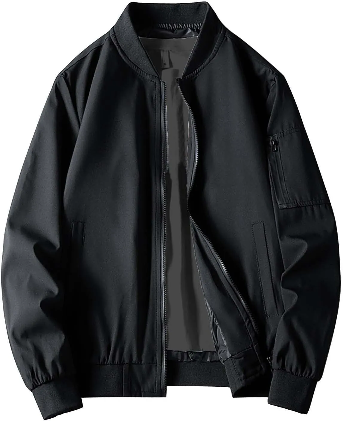 Jacket Men Spring and Autumn Casual Men's Handsome Pilot Zip Fx Standing Jacket Outdoor Fashion Coat for Men Mens