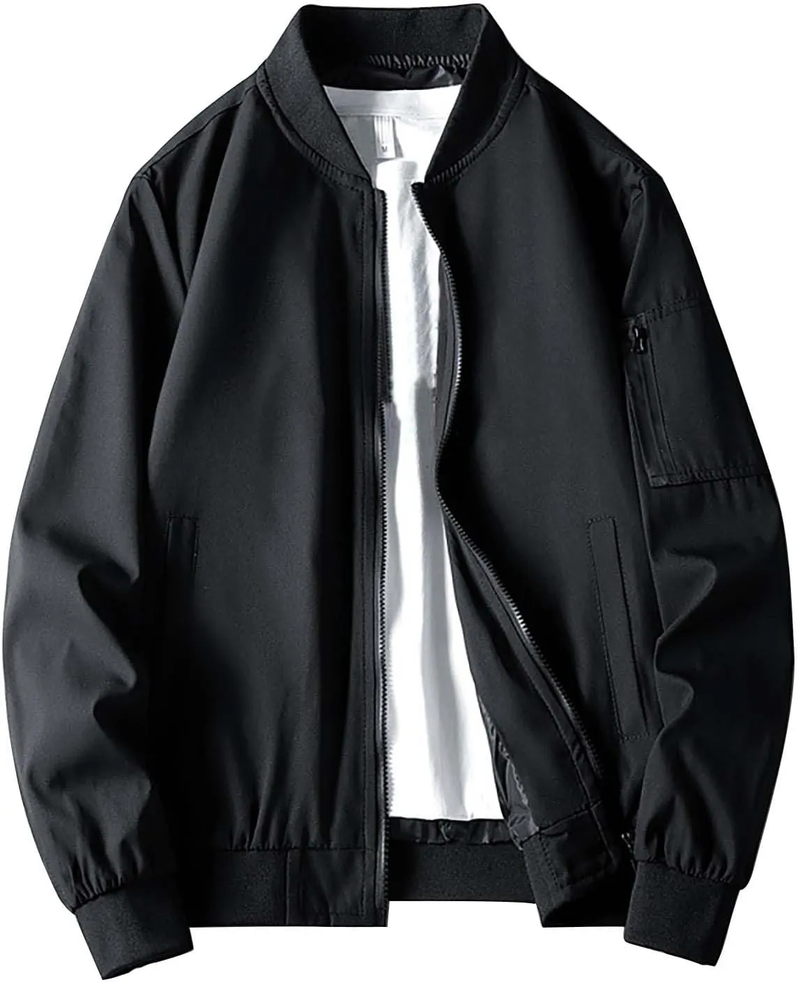 Jacket Men Spring and Autumn Casual Men's Handsome Pilot Zip Fx Standing Jacket Outdoor Fashion Coat for Men Mens